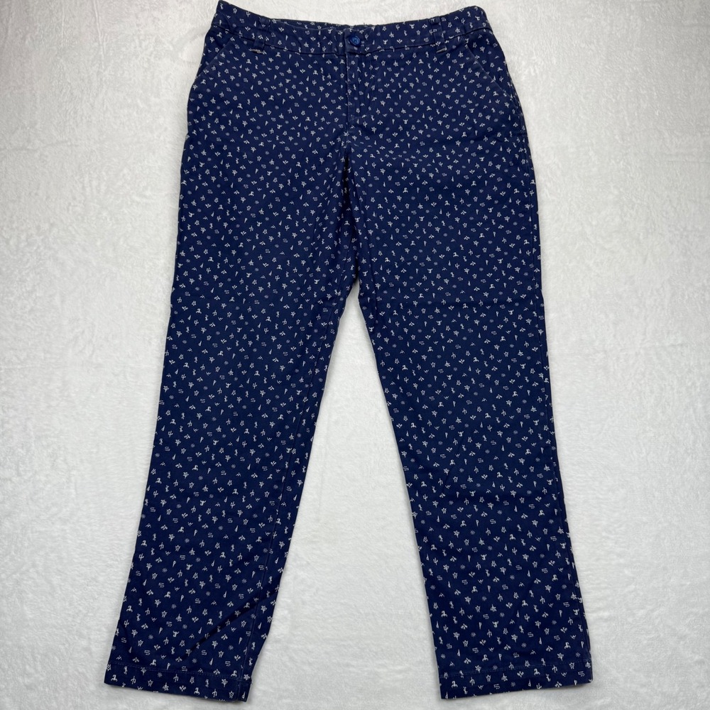 Patagonia Organic Cotton Pants Eiffel Tower‎ Print Blue Size 6